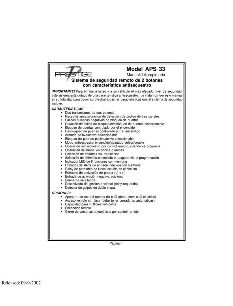 Prestige APS 33 User manual Prestige APS 33 User manual