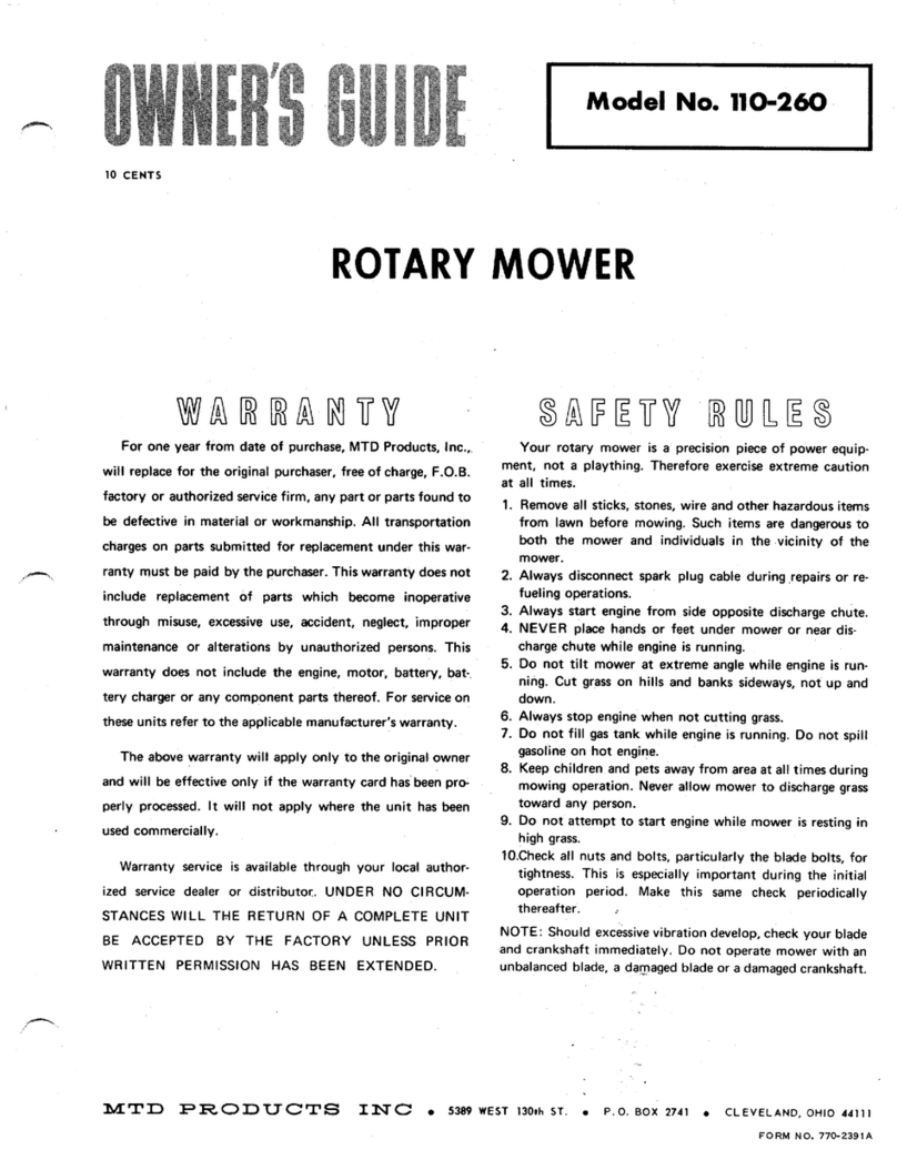 MTD 110-260 User manual