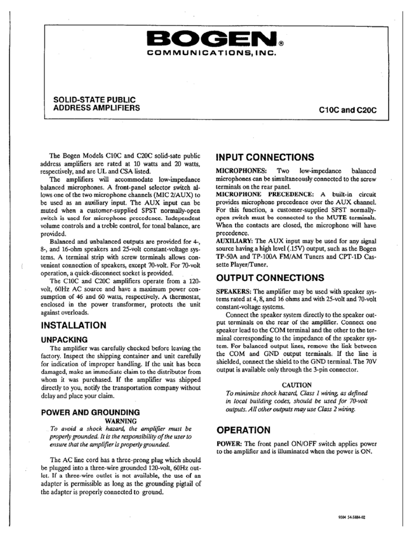 Bogen C10C User manual