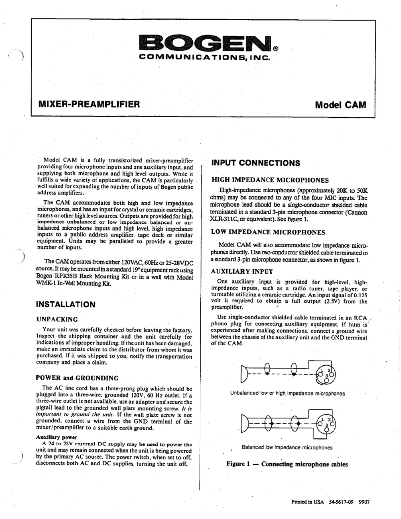 Bogen CAM User manual