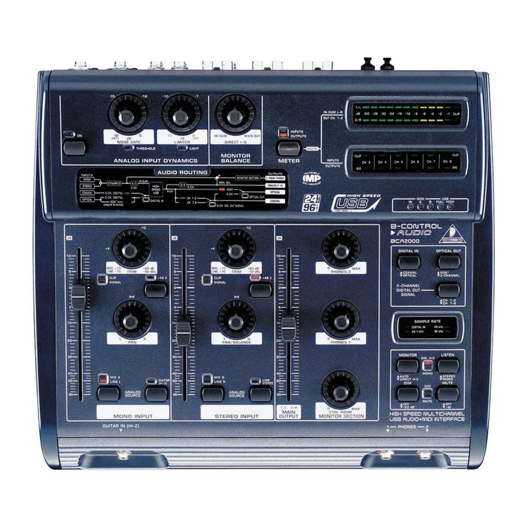 Behringer B-Control-Audio BCA2000 User manual Behringer B-Control-Audio BCA2000 User manual