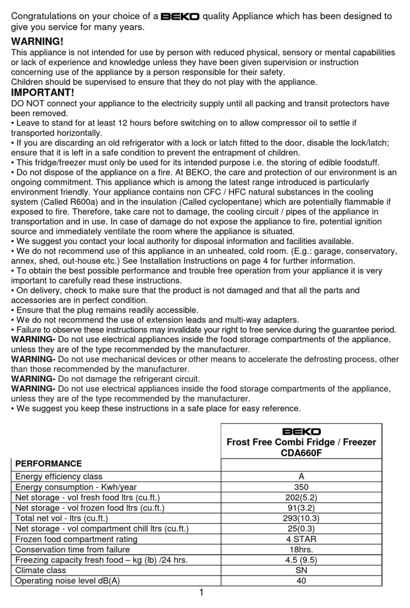 Beko CDA660F User manual