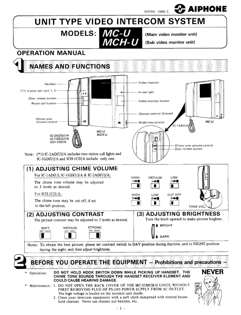 Aiphone MC-U User manual