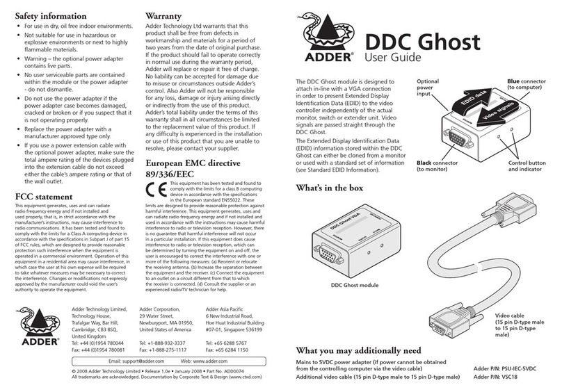 ADDER DDC Ghost User manual