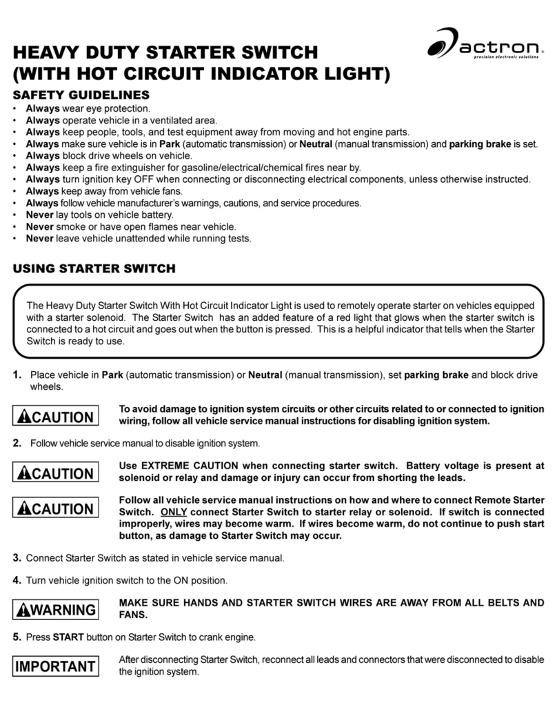 Actron Starter Switch User manual