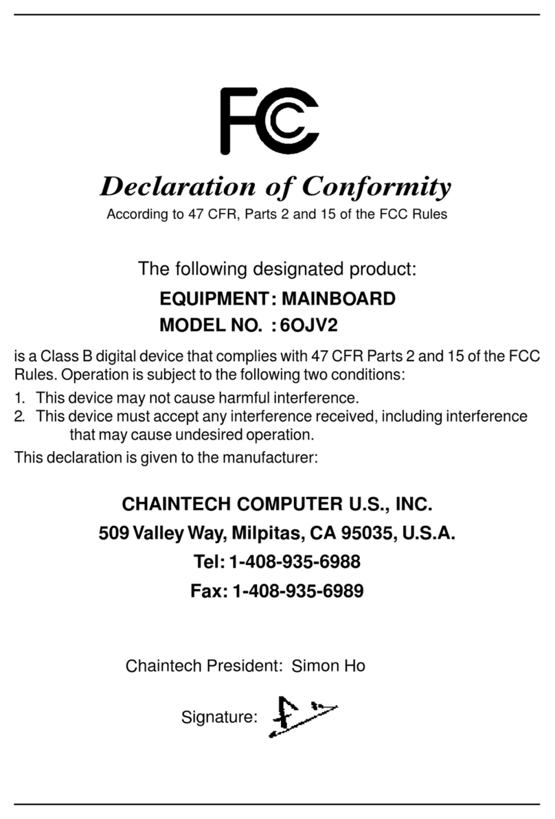 CHAINTECH 6OJV2 User manual CHAINTECH 6OJV2 User manual