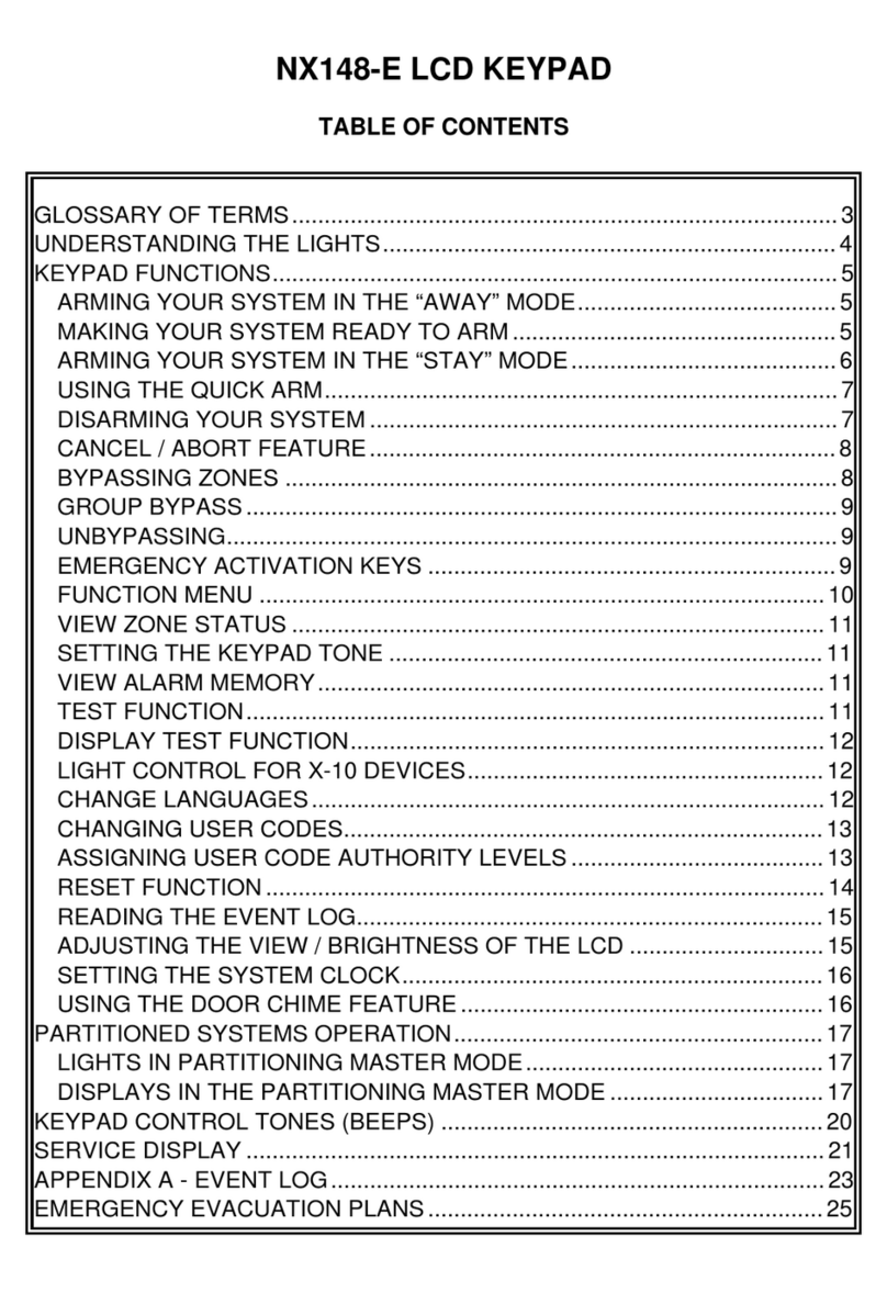 CADDX NX148-E User manual