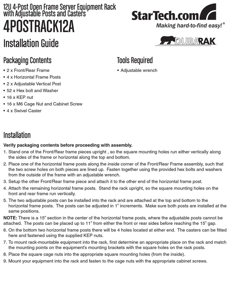 StarTech.com DURARAK 4POSTRACK12A User manual