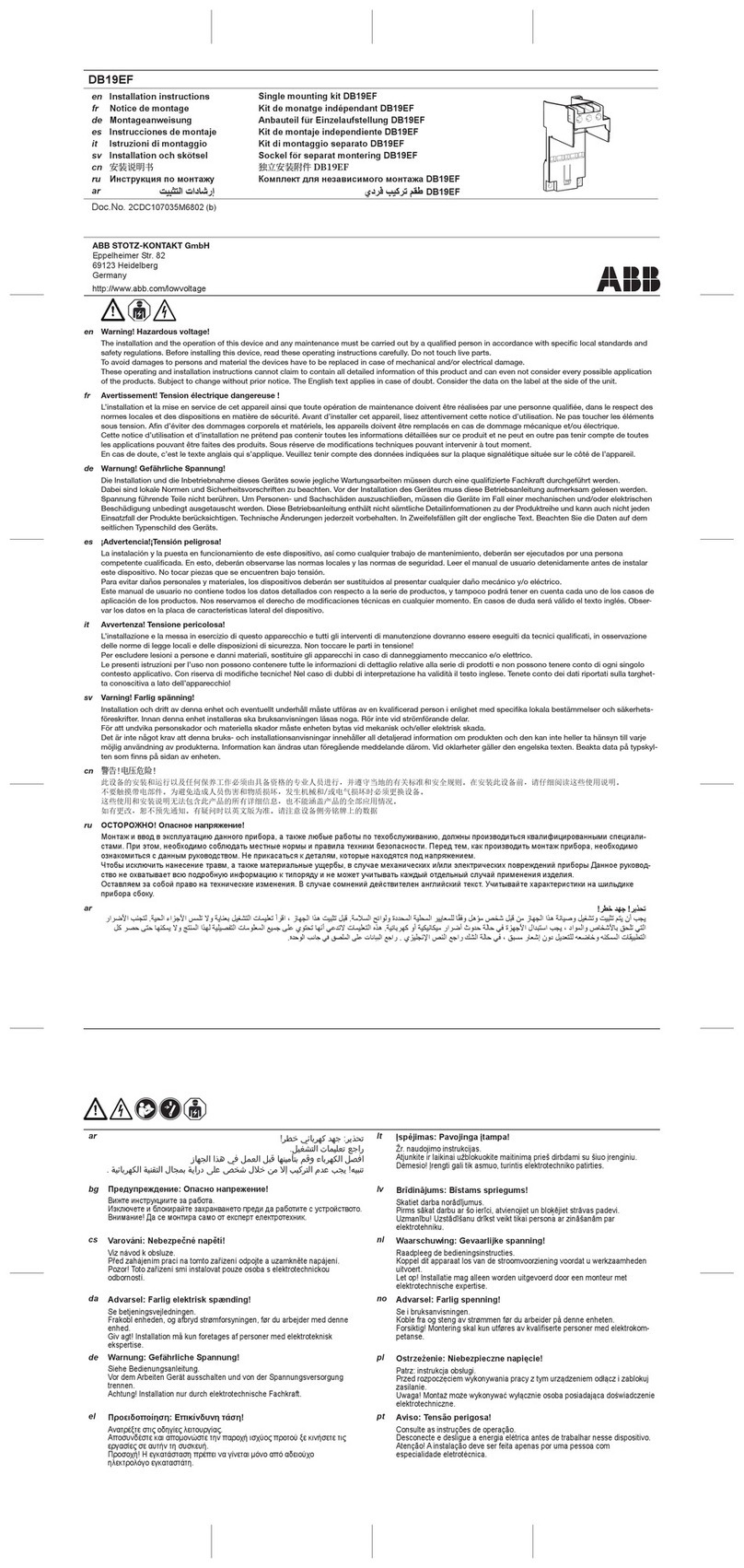 ABB DB19EF User manual