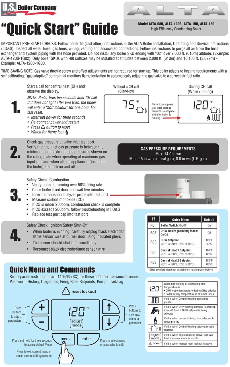 U.S. Boiler Company ALTA-080 User manual