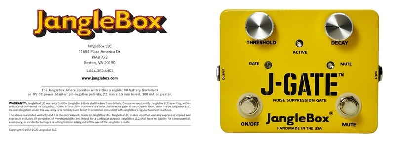 JangleBox J-GATE User manual
