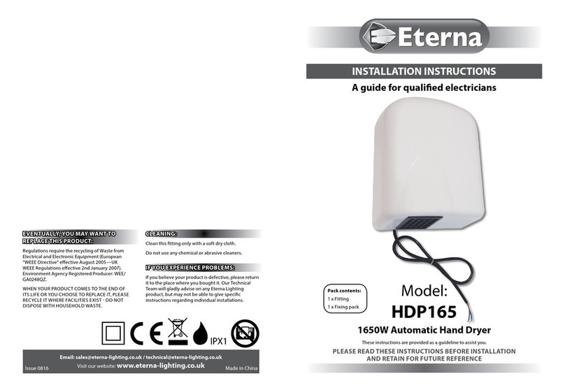 Eterna HDP165 User manual