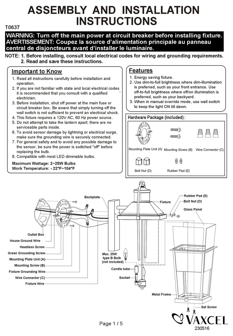 Vaxcel T0637 Instruction manual