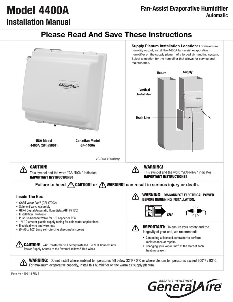 GeneralAire 4400A User manual