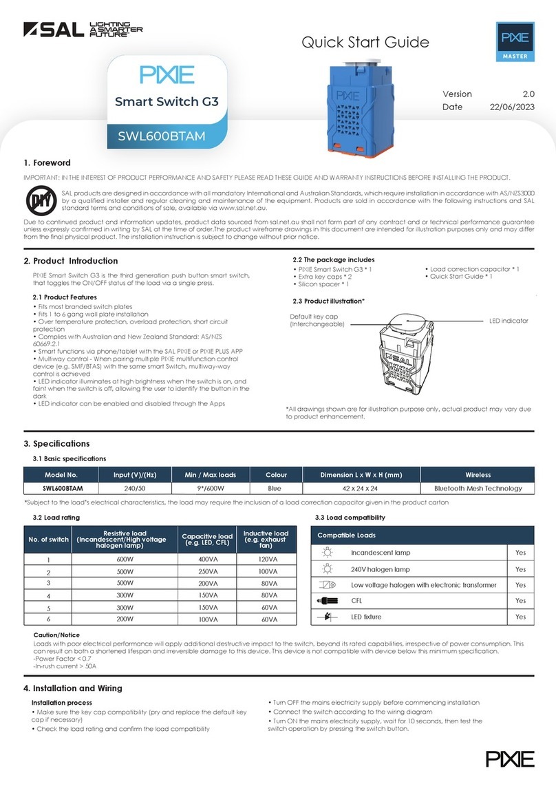 SAL PIXIE Smart Switch G3 User manual
