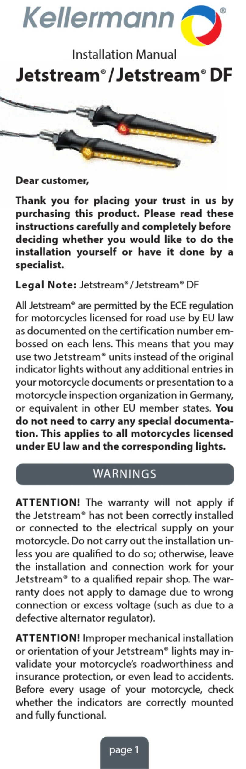 kellermann Jetstream User manual