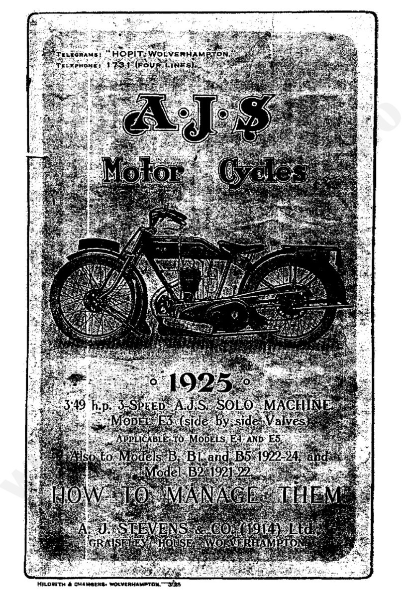 AJS E3 1925 User manual