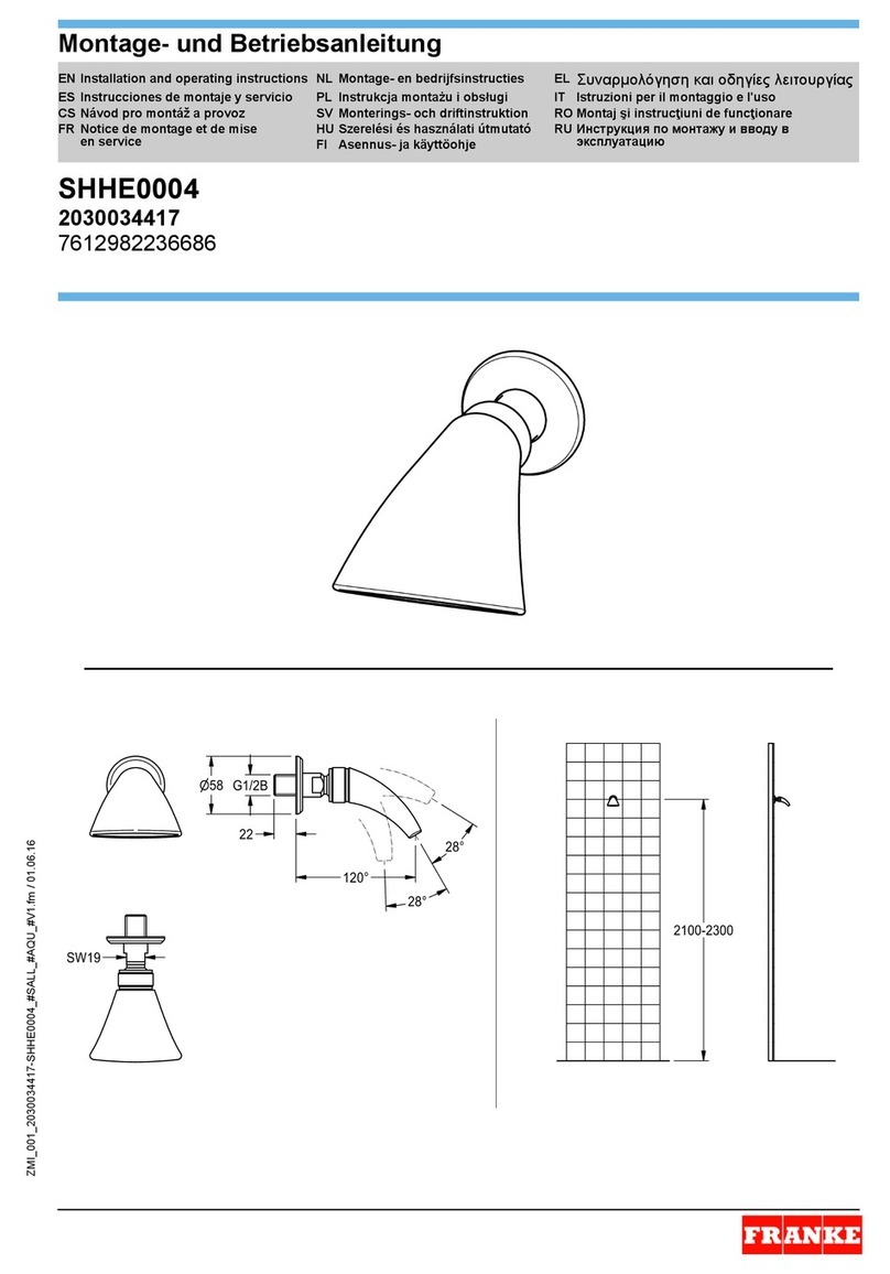 Franke SHHE0004 User manual Franke SHHE0004 User manual