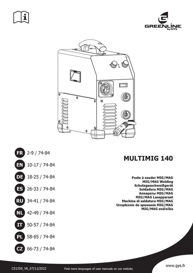 GYS GREENLINE MULTIMIG 140 User manual