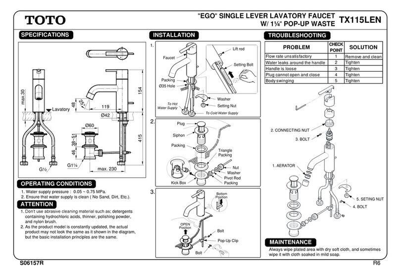 Toto EGO TX115LEN User manual Toto EGO TX115LEN User manual