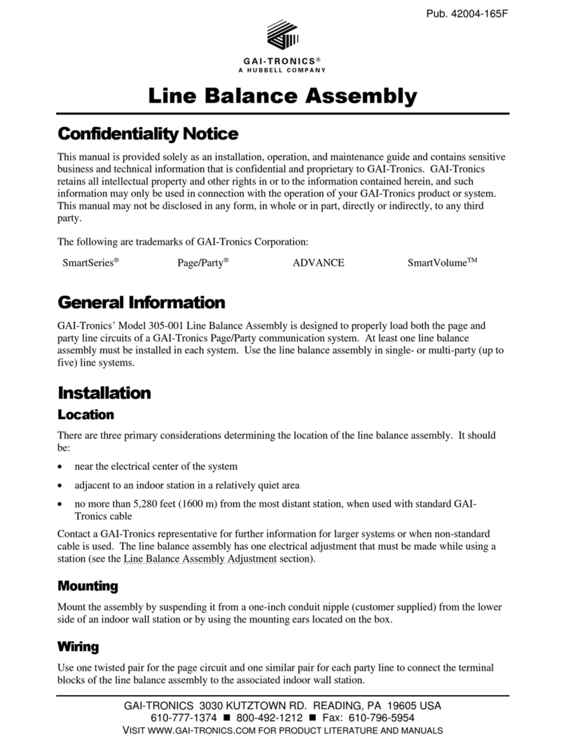 Hubbell GAI-Tronics 305-001 User manual