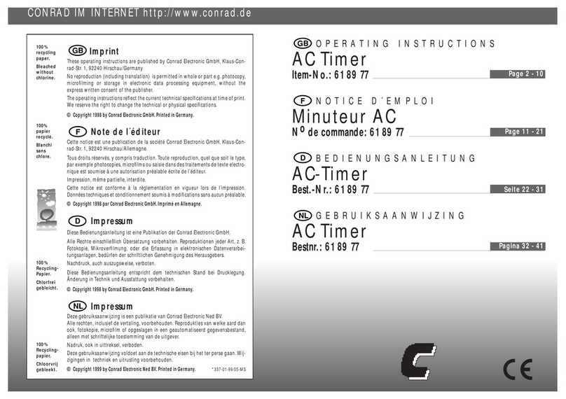Conrad 61 89 77 User manual