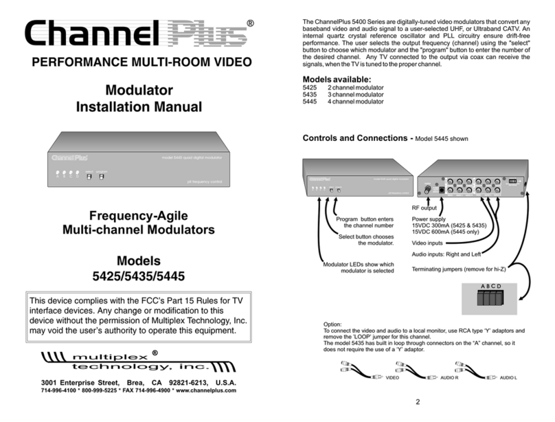 Multiplex Channel Plus 5425 User manual