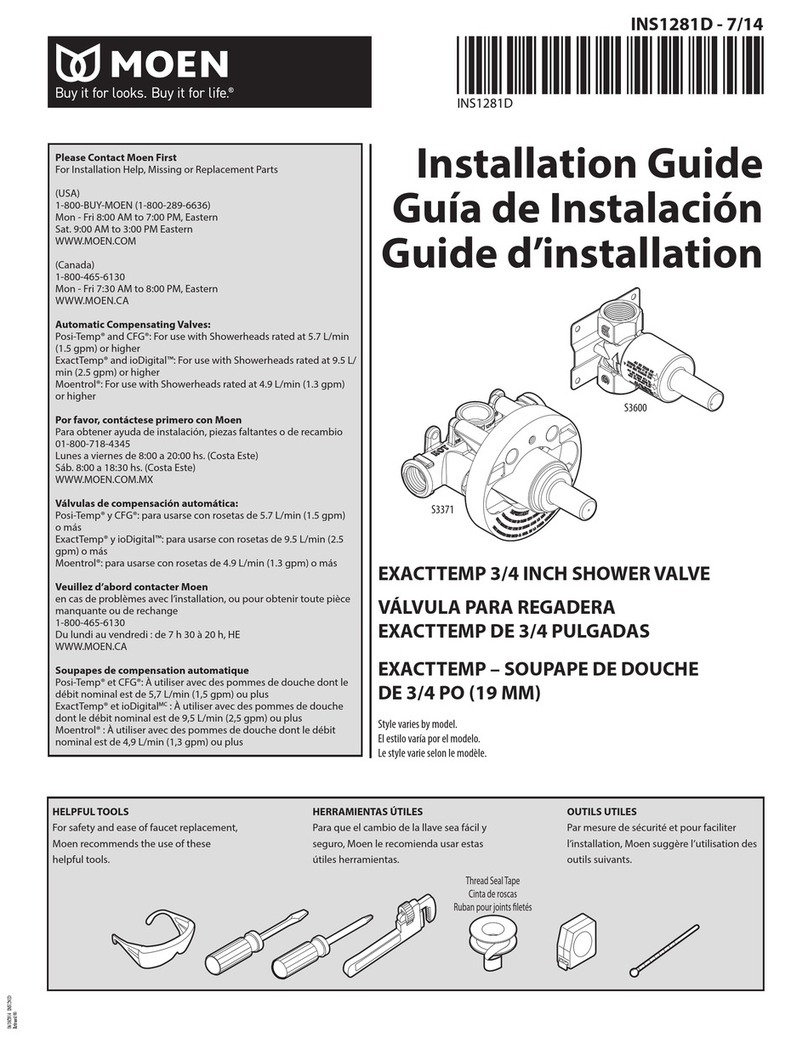 Moen FINA S3600 User manual