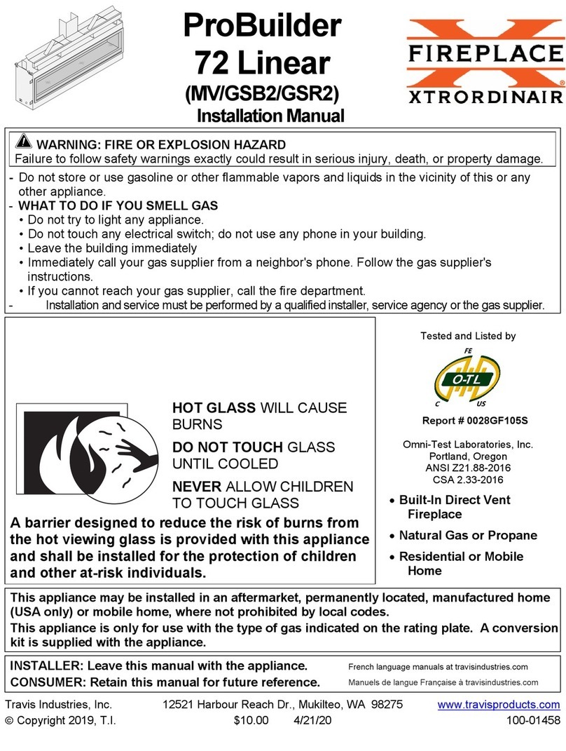 FireplaceXtrordinair ProBuilder 72 Linear User manual FireplaceXtrordinair ProBuilder 72 Linear User manual