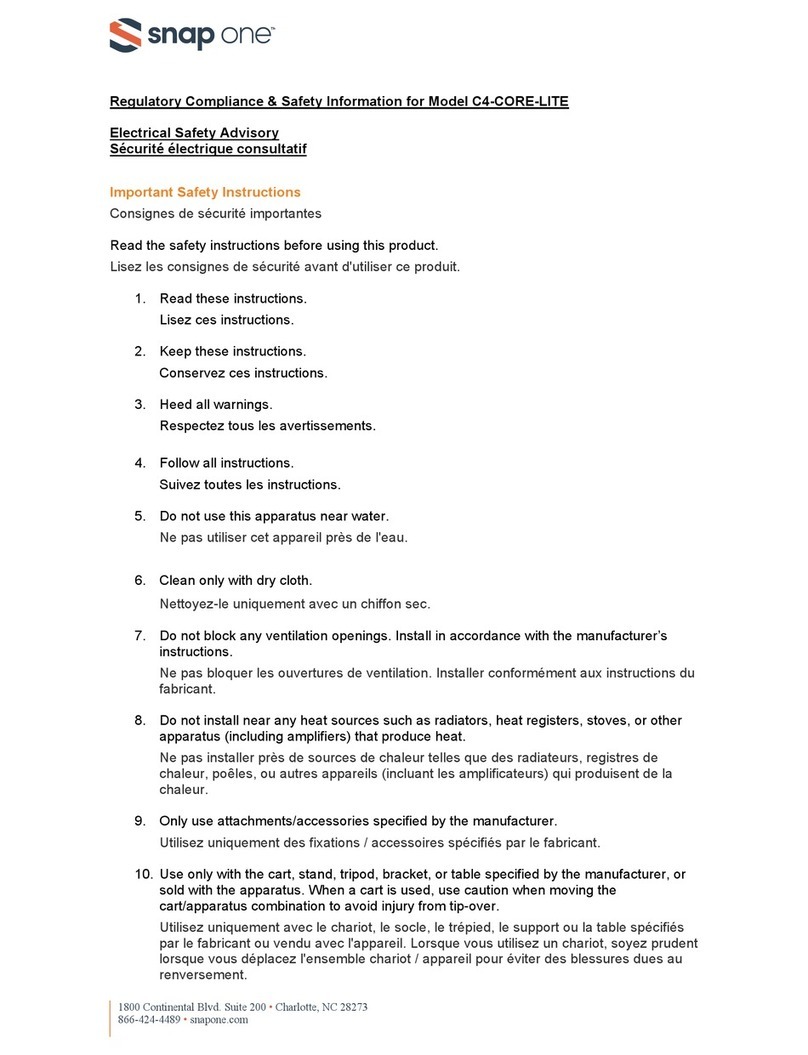 Snap One C4-CORE-LITE User manual