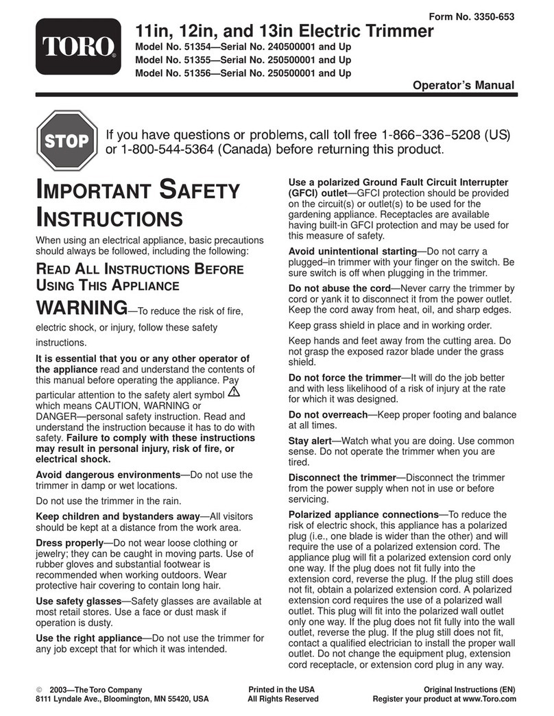 Toro 240500001 User manual