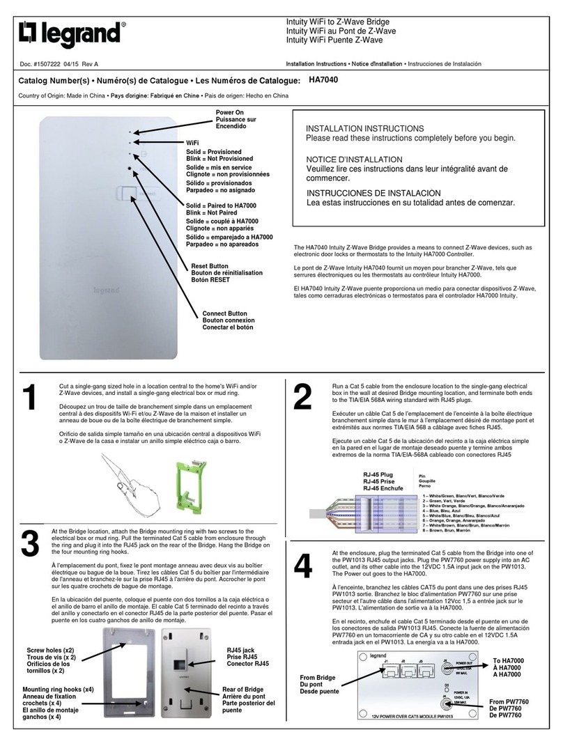 LEGRAND HA7040 User manual