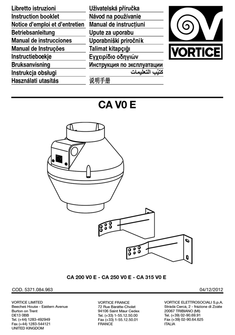 Vortice CA V0 E User manual