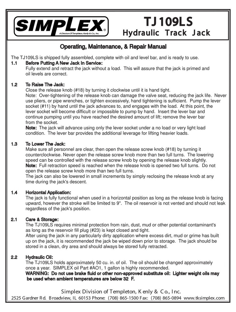 Simplex TJ109LS User manual