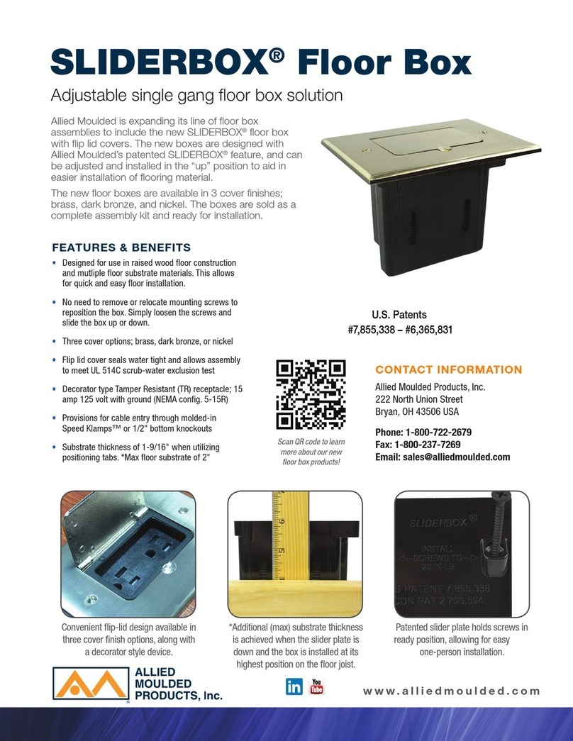 Allied Moulded Products SLIDERBOX SBFB-1N User manual