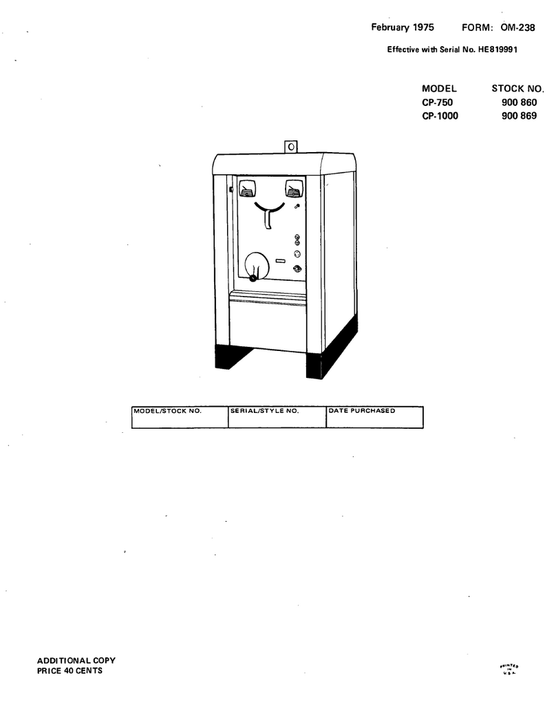 Miller CP-750 User manual