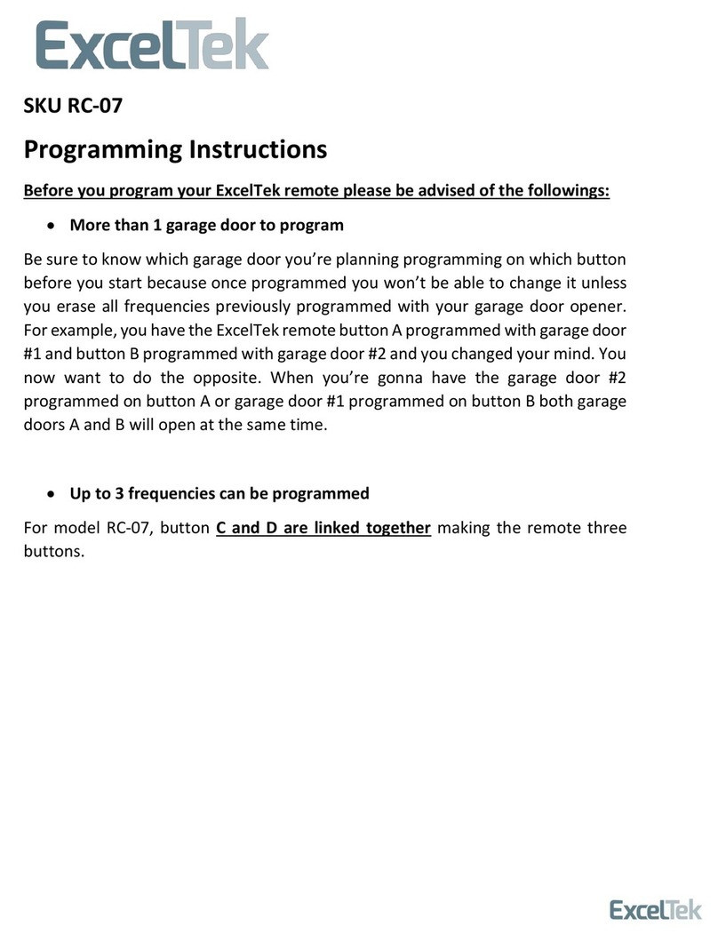ExcelTek RC-07 Installation manual