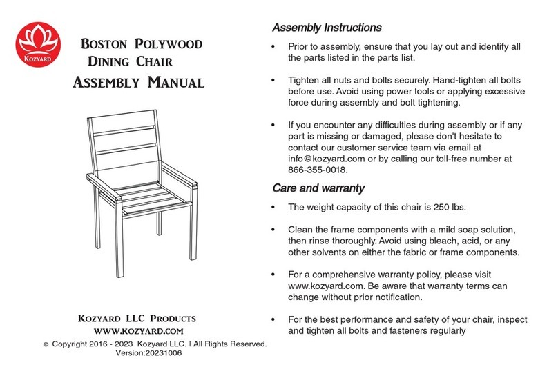 Kozyard Boston Polywood User manual