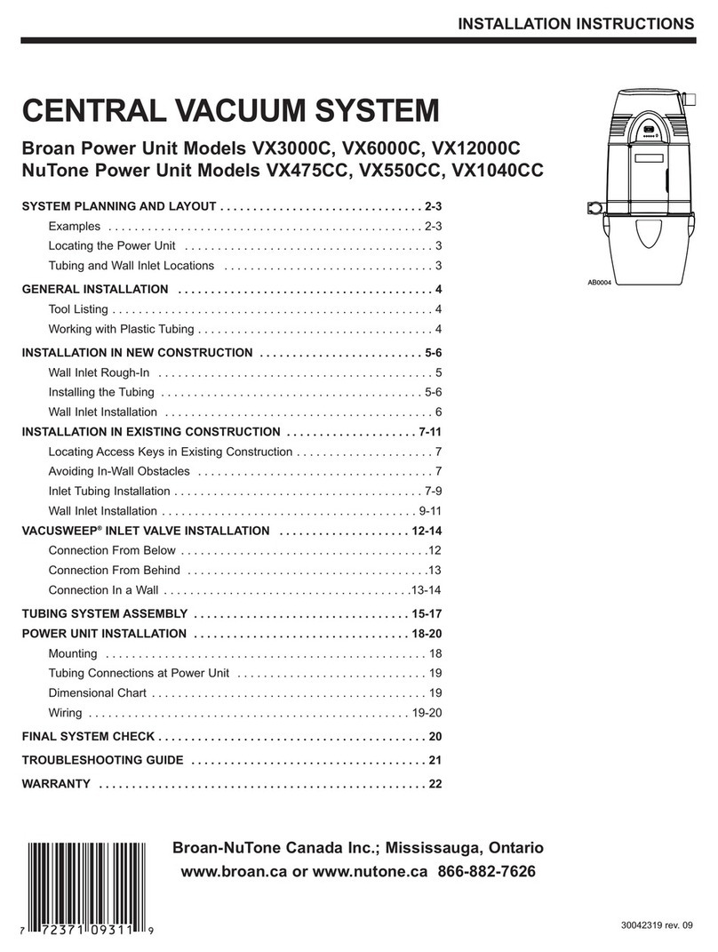 NuTone VX3000C User manual