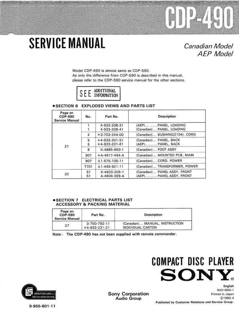 Sony CDP-490 User manual