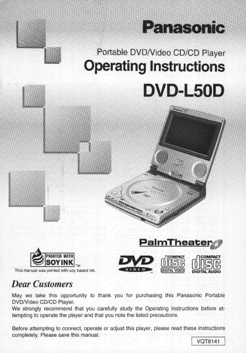 Panasonic PalmTheater DVD-L50D User manual