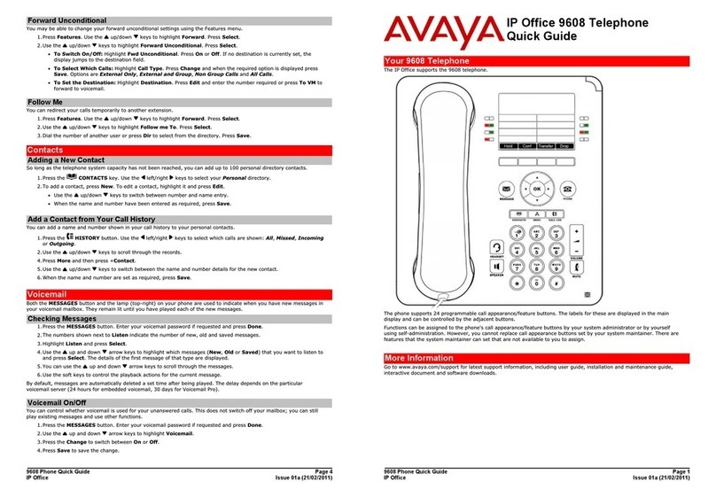 Avaya IP Office 9608 User manual