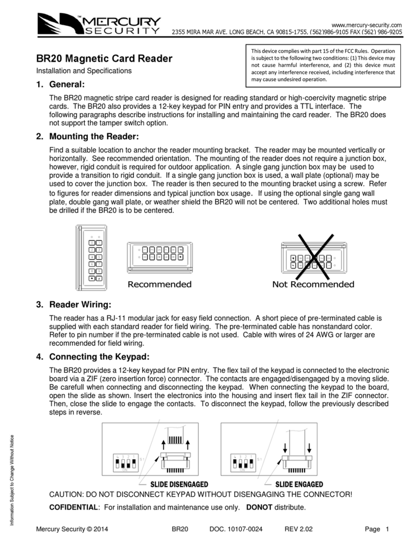 Mercury Security BR20 User manual