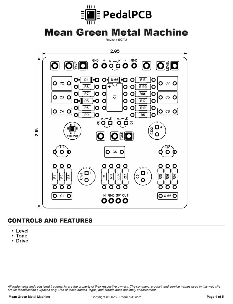 PedalPCB Mean Green Metal Machine User manual PedalPCB Mean Green Metal Machine User manual