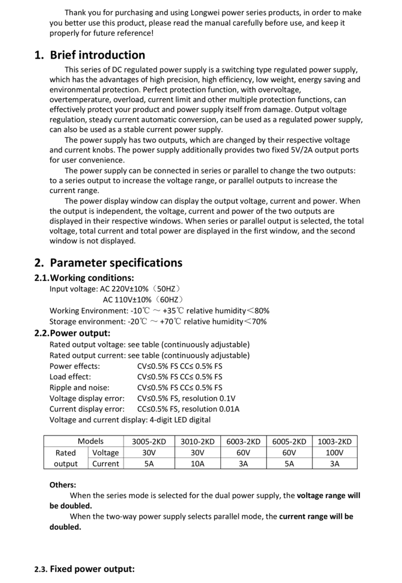 Longwei Electric 3005-2KD User manual Longwei Electric 3005-2KD User manual
