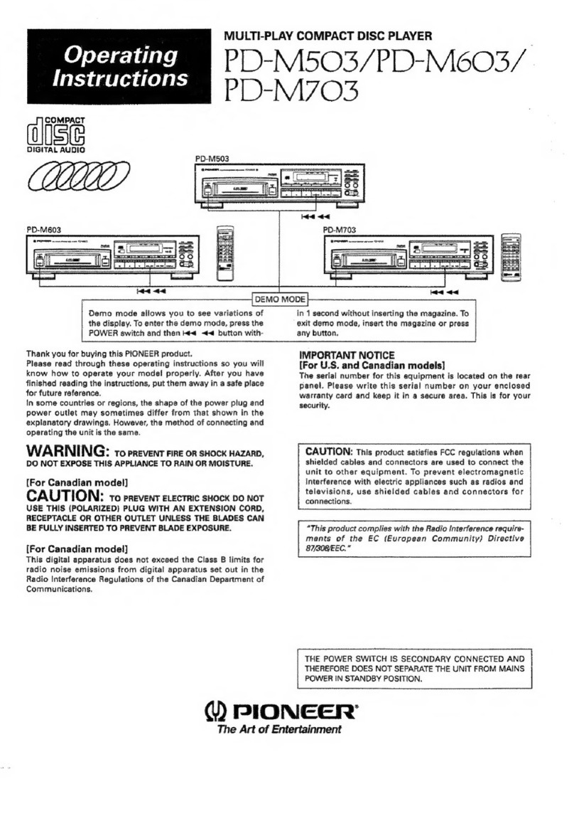 Pioneer PD-M503 User manual