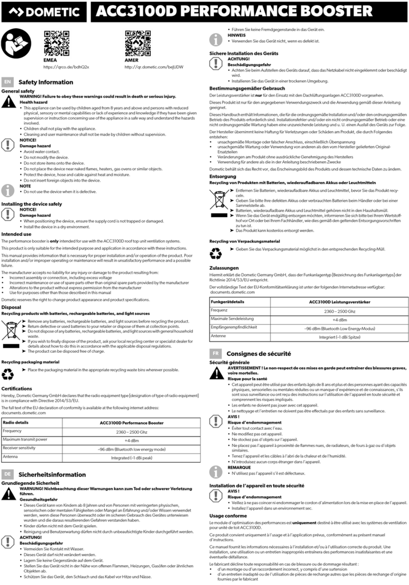Dometic ACC3100D User manual