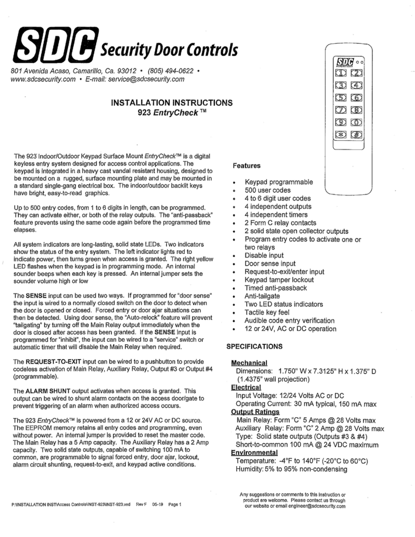 SDC EntryCheck 923 User manual