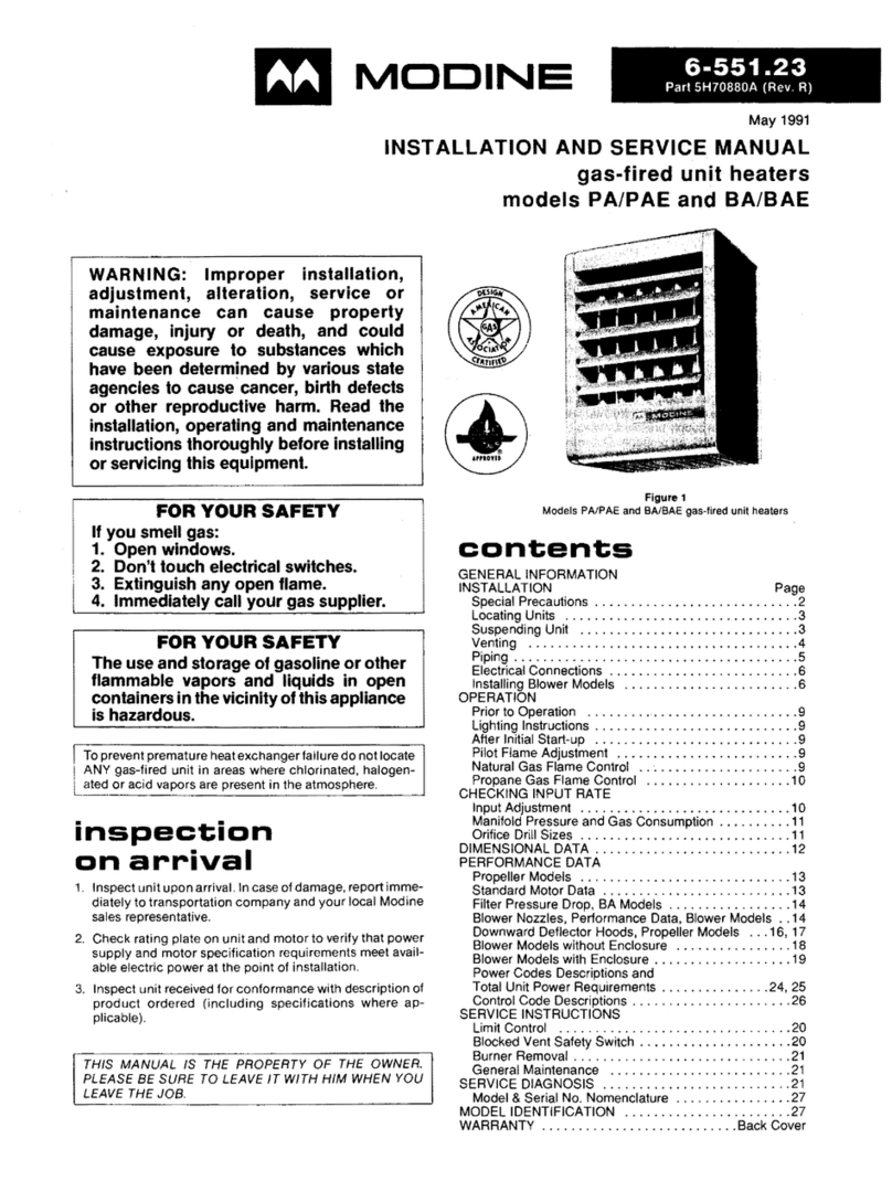 Modine Manufacturing PAE 30 Manual