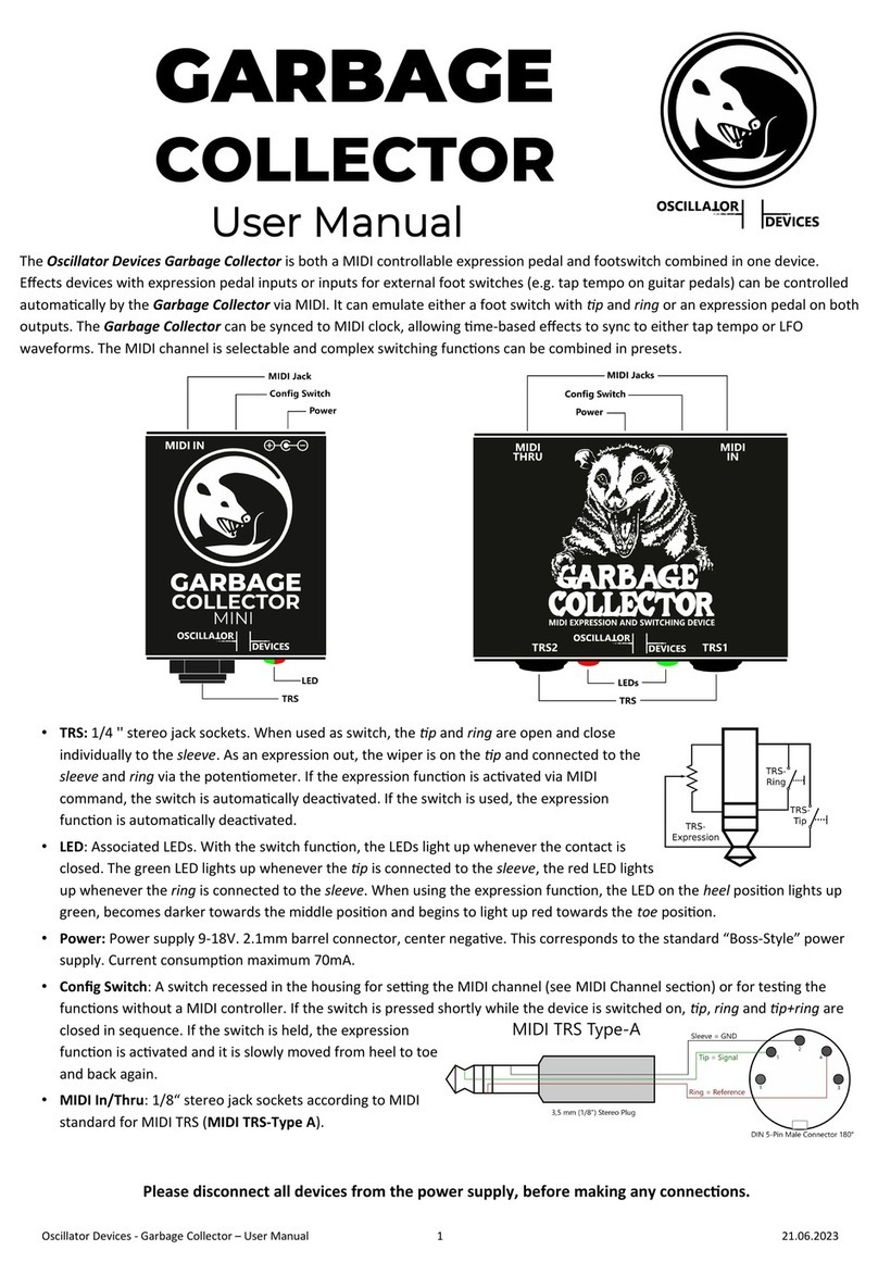 OSCILLATOR DEVICES GARBAGE COLLECTOR User manual